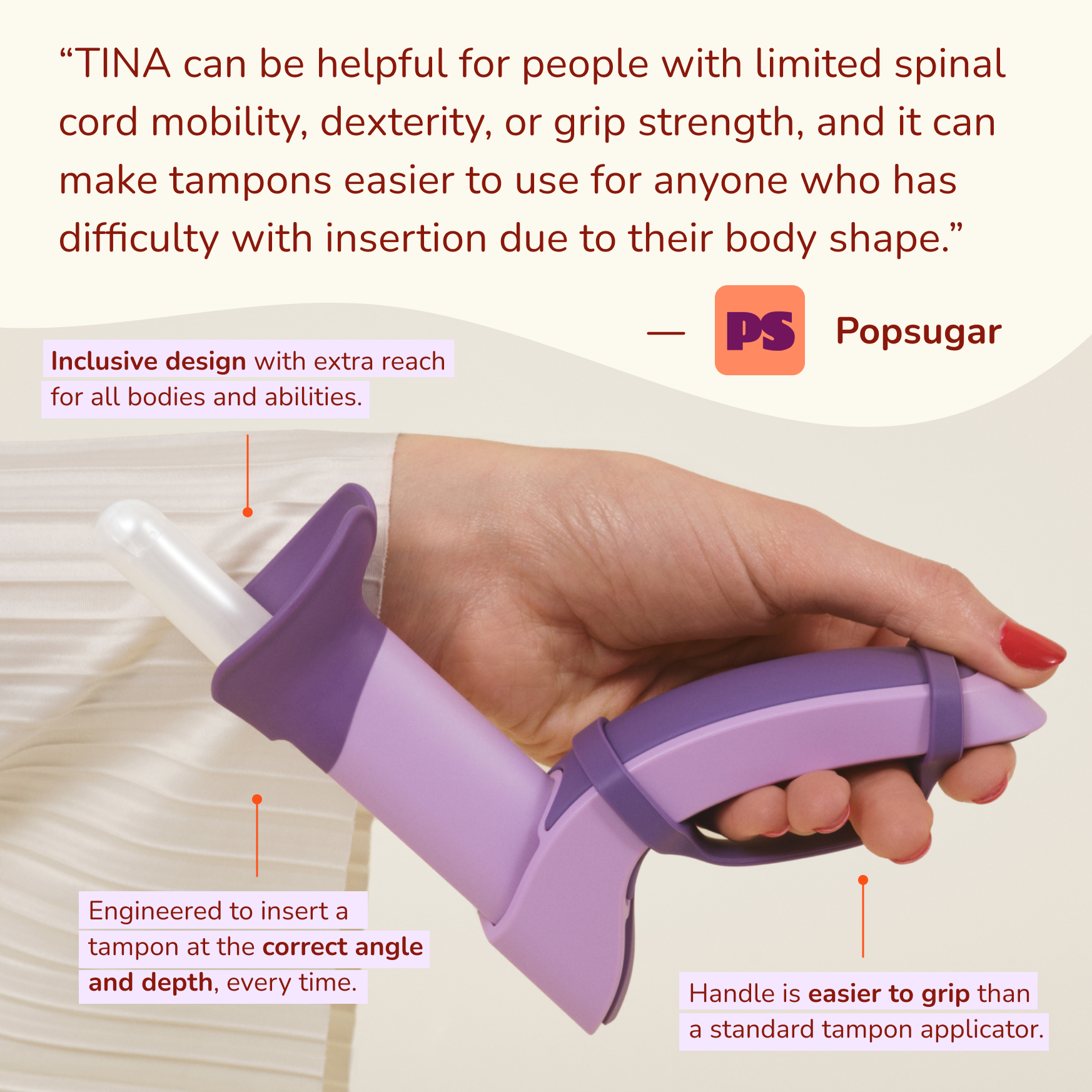 TINA | Tampon Insertion Accessory